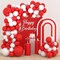 Red White Balloon Garland Arch Kit, 122PCS White and Red Balloons Red White Party Balloons(Red White)